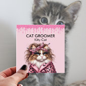Purferct Cat Groomer Sitter Rosa Glitzer Dripping Quadratische Visitenkarte