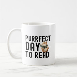 Purffect Day zum Lesen des lustigen Bookworm Cat Q Kaffeetasse