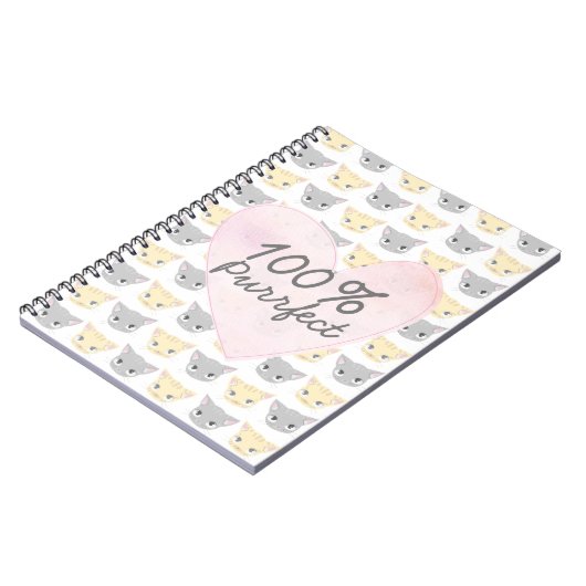 Purffect Kitten Muster Notebook Notizblock (Linke Seite)