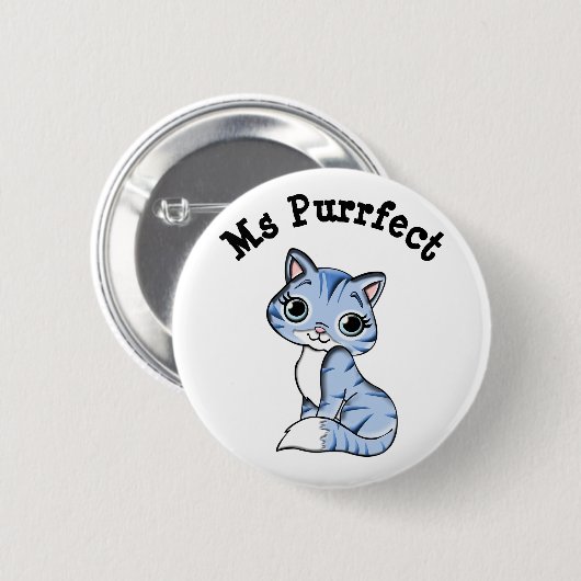 Purffect Niedlich Cat Button (Vorne & Hinten)