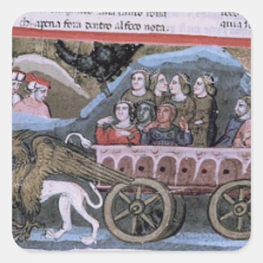 Purgatorio-Himmlischer Maler Quadratischer Aufkleber (Vorderseite)