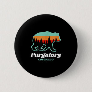 Purgatory Colorado Ski Snowboarden Bär Button