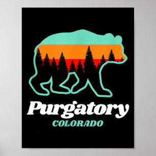 Purgatory Colorado Skifahren Snowboarden Bär Poster