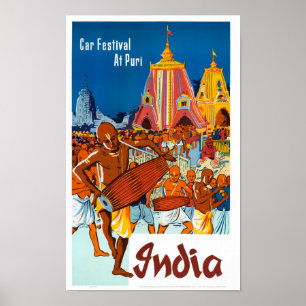 Puri India Vintage Travel Poster wiederhergestellt