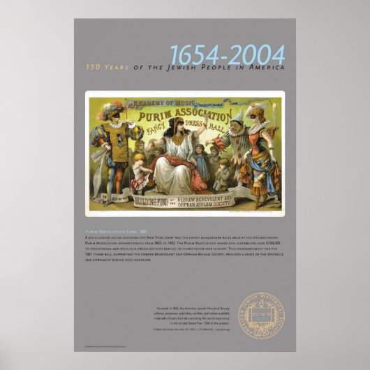 Purim Association Card, 1881 Poster (Vorne)