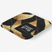 Purim Black Gold Moderne Geometrie Personalisiert Pappteller (Gewinkelt)