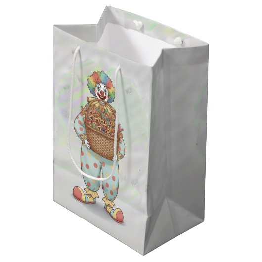 Purim Clown Mishloach Manot  Mittlere Geschenktüte (Vorderseite Schrägansicht)