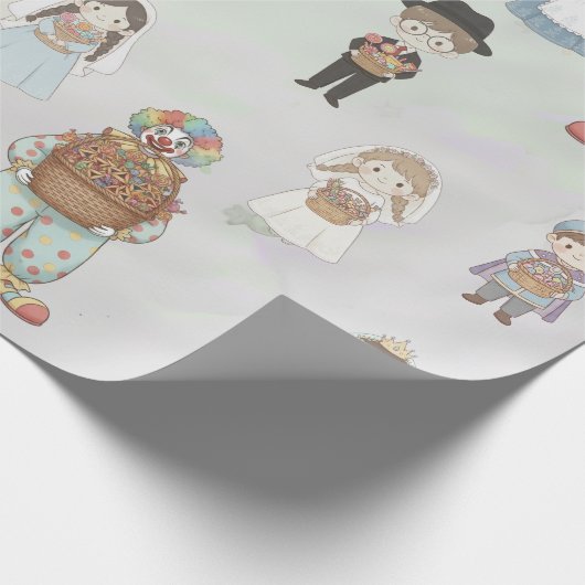 Purim Costume Kids Character Collectio Geschenkpapier (Ecke)