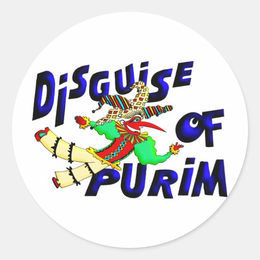 Purim Disguise Runder Aufkleber (Vorderseite)