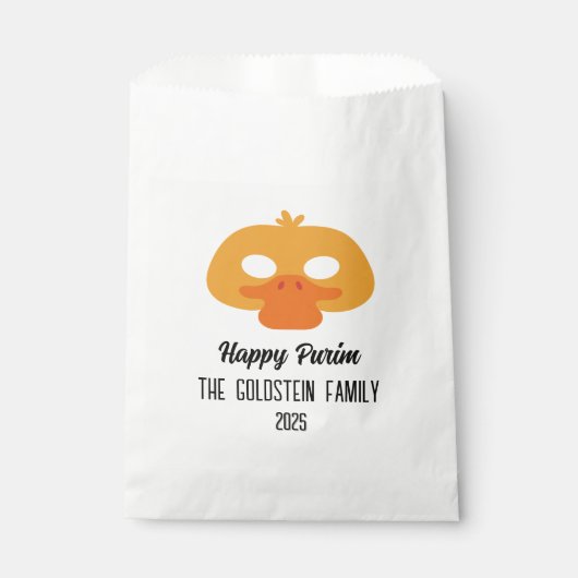 Purim Ente Maskerade Kostüm Geschenktütchen (Vorderseite)