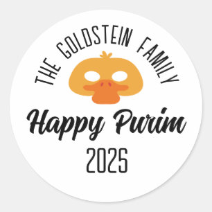 Purim Ente Maskerade Kostüm Runder Aufkleber