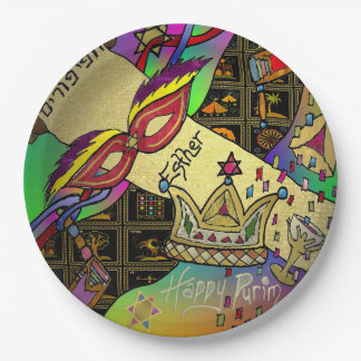 Purim Esther Celebration Art Print Paper Plate Pappteller