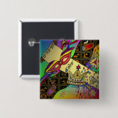 Purim Esther Celebration Art Print Square Button (Vorne & Hinten)