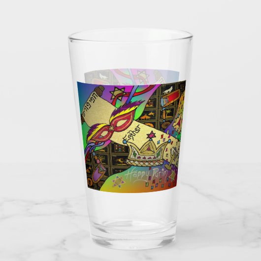 Purim Esther Celebration Dark Art Print Glas (Rückseite)