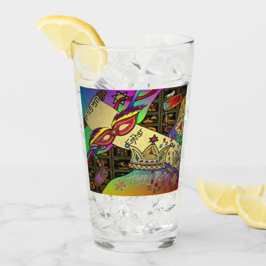 Purim Esther Celebration Dark Art Print Glas (Vorderseite Ice)