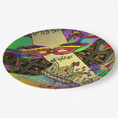 Purim Esther Celebration Dark Art Print Pappteller (Schrägansicht)