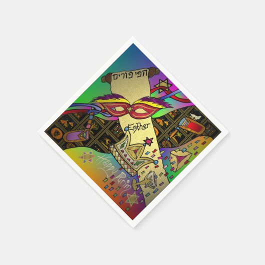 Purim Esther Celebration Dark Art Print Serviette (Ecke)