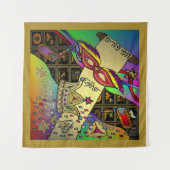 Purim Esther Celebration Dark Art Print Tapestes Wandteppich (Vorderseite (Horizontal))