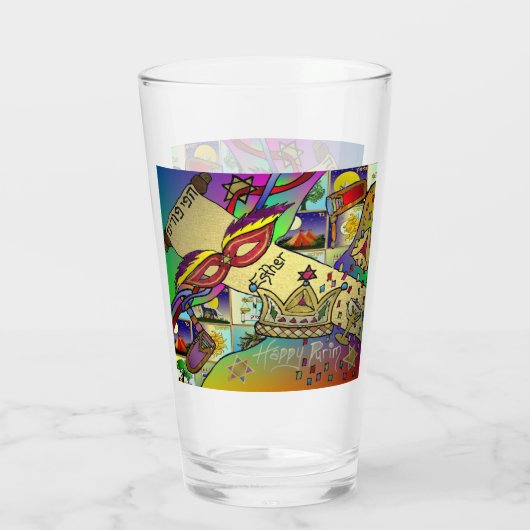 Purim Esther Celebration Light Art Print Glas (Rückseite)