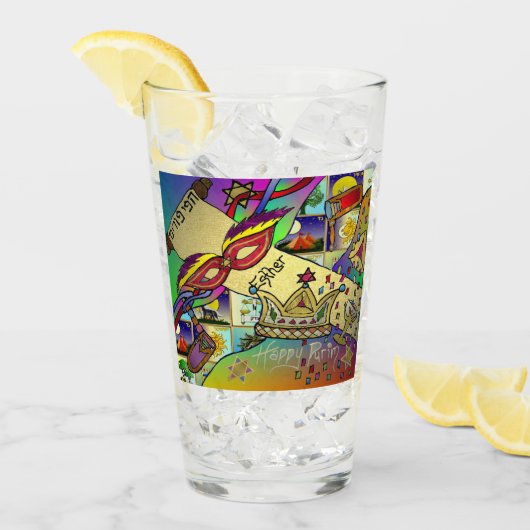 Purim Esther Celebration Light Art Print Glas (Vorderseite Ice)