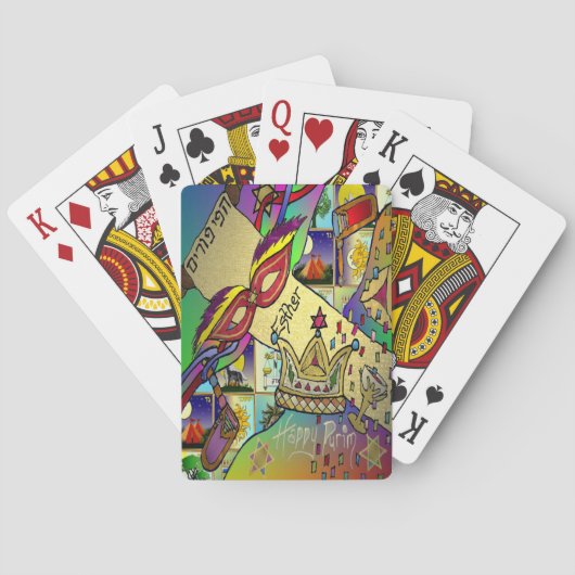 Purim Esther Celebration Light Art Print Spielkarten (Rückseite)