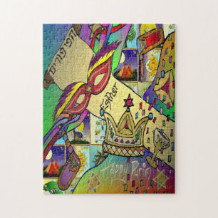 Purim Esther Feier Light Art Druck Puzzle