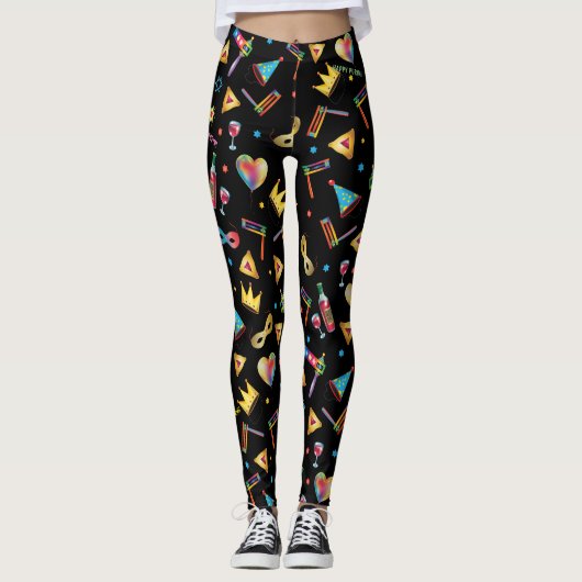 Purim Festival Kinder Party Niedlich Clownsfeier Leggings (Vorderseite)