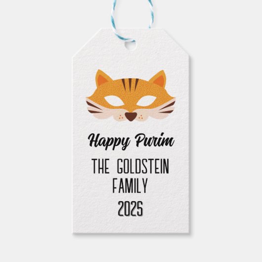 Purim Fuchs Maskerade Kostüm Geschenkanhänger (Vorderseite)