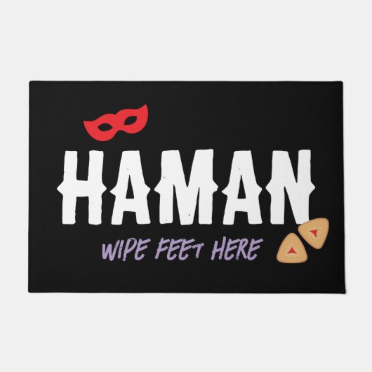 Purim Funny Haman Wipe Feet Here Mat Fußmatte (Vorderseite)