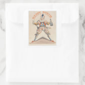 Purim. Glücklicher Clown. Lechaim Quadratischer Aufkleber (Tasche)