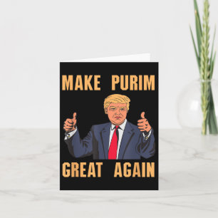 Purim Groß machen, wieder lustig Trump Kostüm Hebr Karte