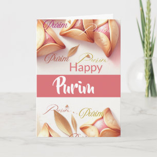 Purim Grußkarte - Hamantaschen Rosa Karte