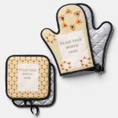 Purim Hamantaschen Foto Oven Mitt Ofenhandschuh & Topflappen-Set (Vorderseite/Rückseite)