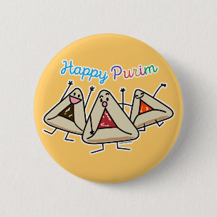 Purim hamantaschen Gebäck Sameach Oznei Haman Button