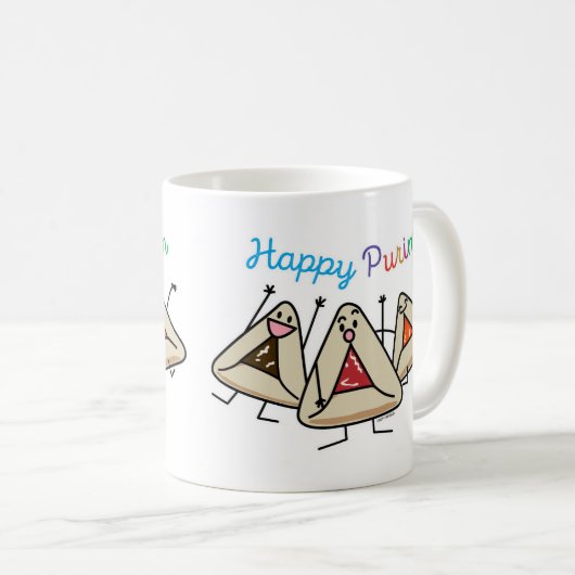 Purim hamantaschen Gebäck Sameach Oznei Haman Kaffeetasse (VorderseiteRechts)