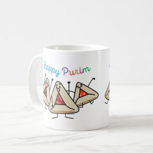 Purim hamantaschen Gebäck Sameach Oznei Haman Kaffeetasse (Vorderseite Links)