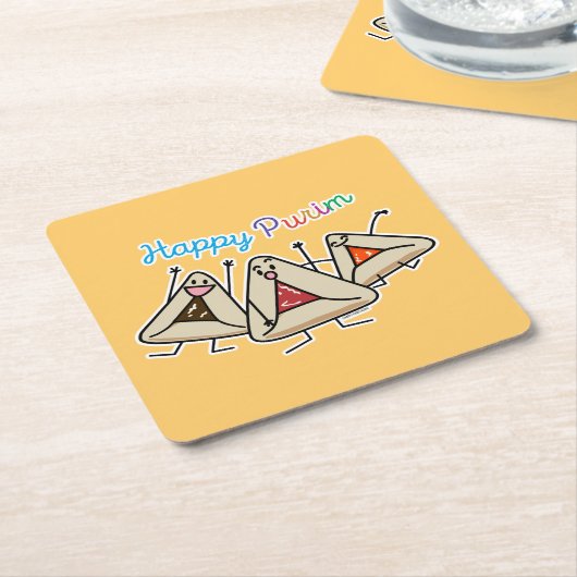 Purim hamantaschen Gebäck Sameach Oznei Haman Rechteckiger Pappuntersetzer (angewinkelt)