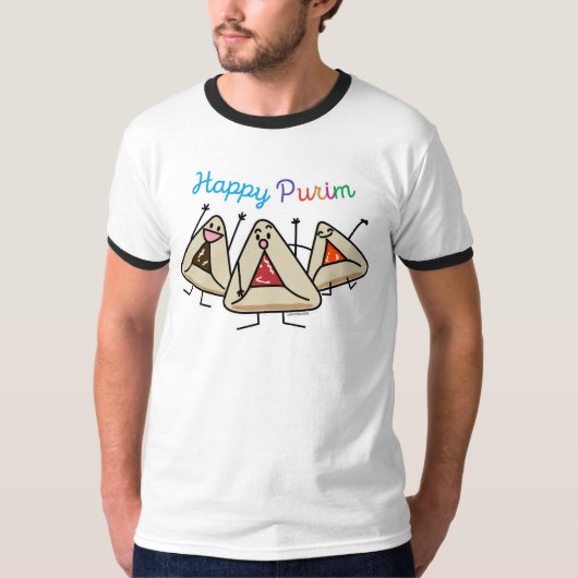 Purim hamantaschen Gebäck Sameach Oznei Haman T-Shirt (Vorderseite)
