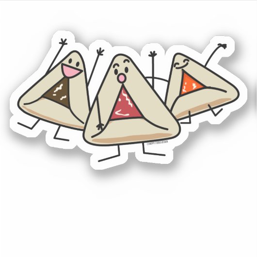 Purim hamantaschen Konditii Sameach Oznei Haman Aufkleber (Vorderseite)