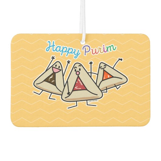Purim hamantaschen Konditii Sameach Oznei Haman Autolufterfrischer (Vorderseite)