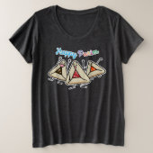 Purim hamantaschen Konditii Sameach Oznei Haman Große Größe T-Shirt (Design vorne)