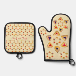 Purim Hamantaschen Personalizable Ofenhandschuh & Topflappen-Set