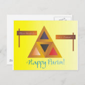 Purim Hamantaschen Postkarte (Vorne/Hinten)
