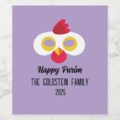 Purim-Hühnermaske Masquerade-Kostüm Weinetikett (Einzelnes Label)