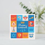 Purim - Invitación de fiesta o tarjeta de saludo Einladung (Stehend Vorderseite)