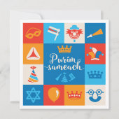 Purim - Invitación de fiesta o tarjeta de saludo Einladung (Vorderseite)