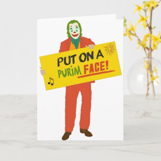 Purim Joker Karte (Gelbe Blume)