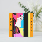 Purim Kostüm-Maskerade-Extravaganz-Einladungen Einladung (Stehend Vorderseite)