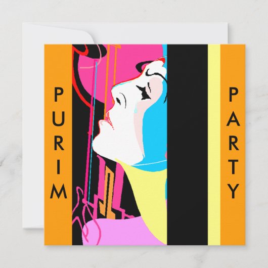 Purim Kostüm-Maskerade-Extravaganz-Einladungen Einladung (Vorderseite)