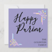 Purim Lila Neon-Partyhut Mishloach Manot Name